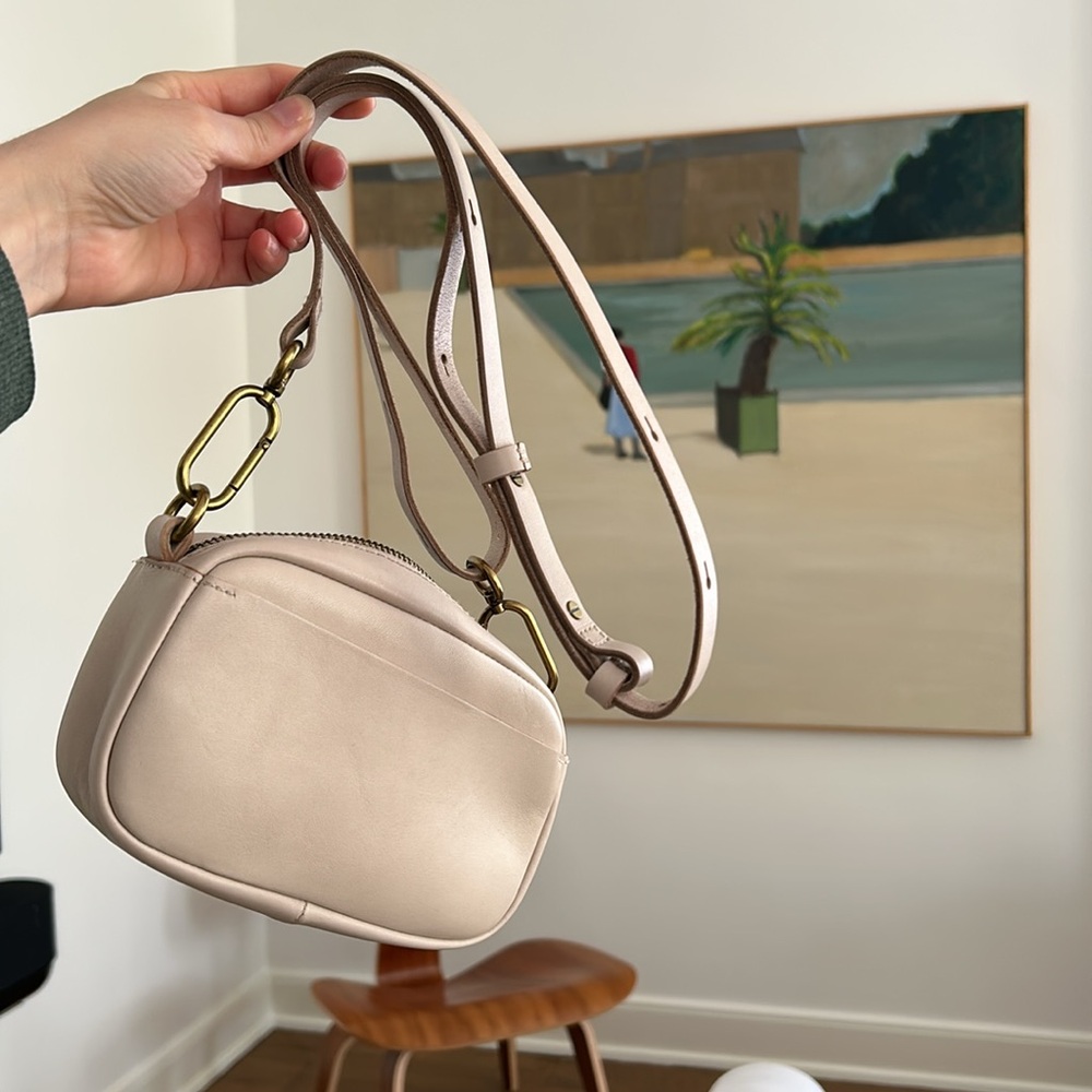 Madewell Mini Carabiner Leather Crossbody Bag, Harvest Moon, Cream, White